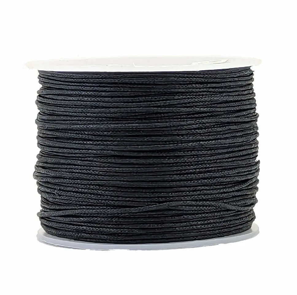 Wax cotton cord 0.5 mm black