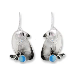 Zarah Zarlite Siamese Cat Pierced Earrings